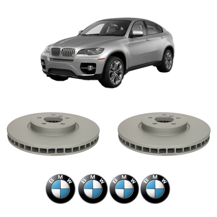 Set 2 discuri frana Fata BMW Seria X6 (E71, E72) din 2008-2014, KW 225 CP 306 CMC 2979, Auto, Bosch, 4 Stickere auto cu BMW Seria