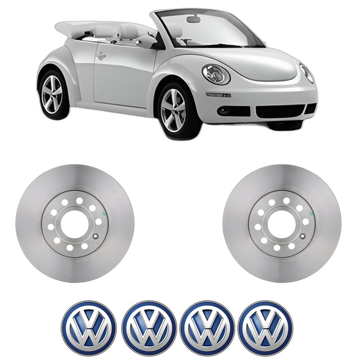 Set 2 discuri frana Fata Volkswagen BEETLE Convertible (5C7, 5C8) din 2014-2019, KW 77 CP 105 CMC 1197, Auto, Bosch, 4 Stickere auto cu Volkswagen