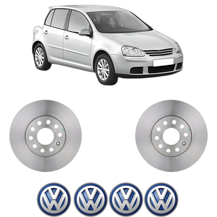 Set 2 discuri frana Fata Volkswagen GOLF V (1K1) din 2004-2008, KW 77 CP 105 CMC 1896, Auto, Bosch, 4 Stickere auto cu Volkswagen