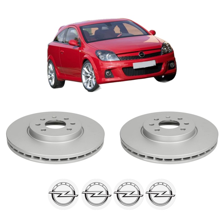 Set 2 discuri frana Fata OPEL ASTRA H GTC (A04) din 2005-2010, KW 88 CP 120 CMC 1910, Auto, Bosch, 4 Stickere auto cu OPEL