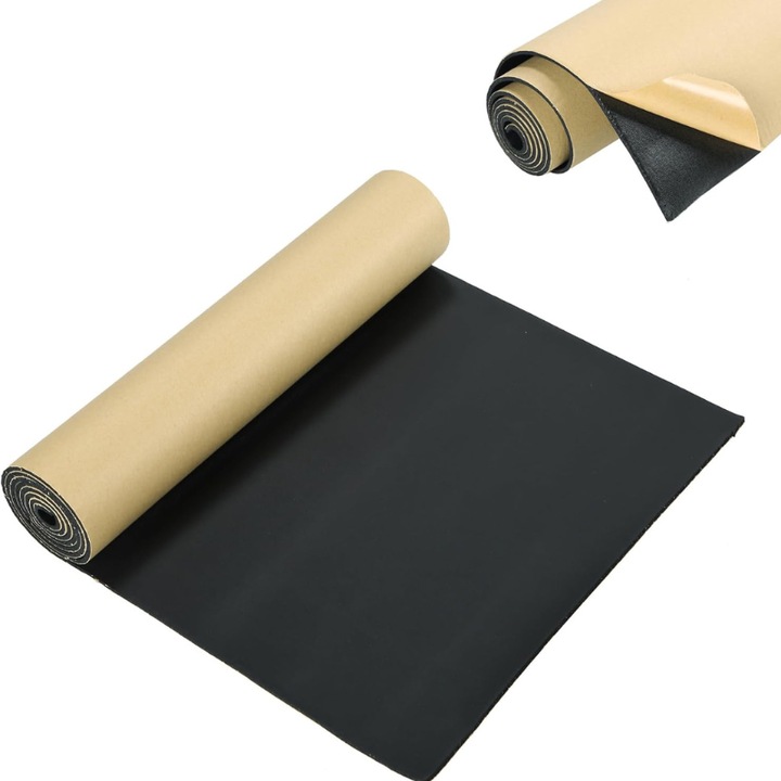 Автомобилен шумоизолационен материал Zippi, 3 слоя, неопрен и каучукова пяна, 100x50 см, дебелина 10 мм