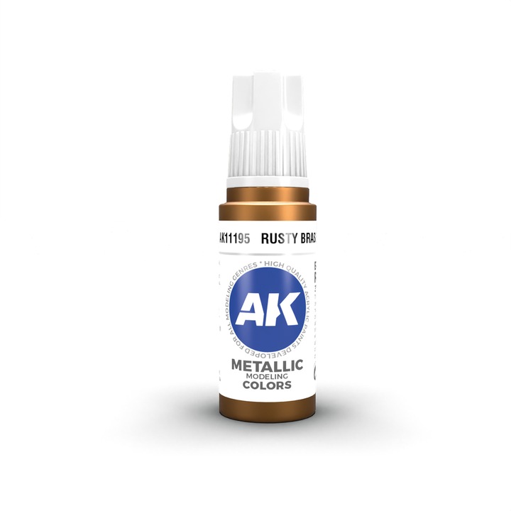 Festék AK11195 Rozsdás Sárgaréz 3Gen Akrilfesték, AK Interactive, 17 ml
