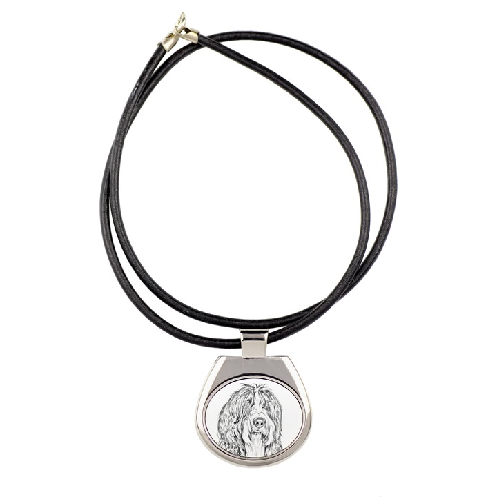 Személyre szabott nyaklánc háziállat képével, Art-Dog, fém, 50cm, 4x3,4cm