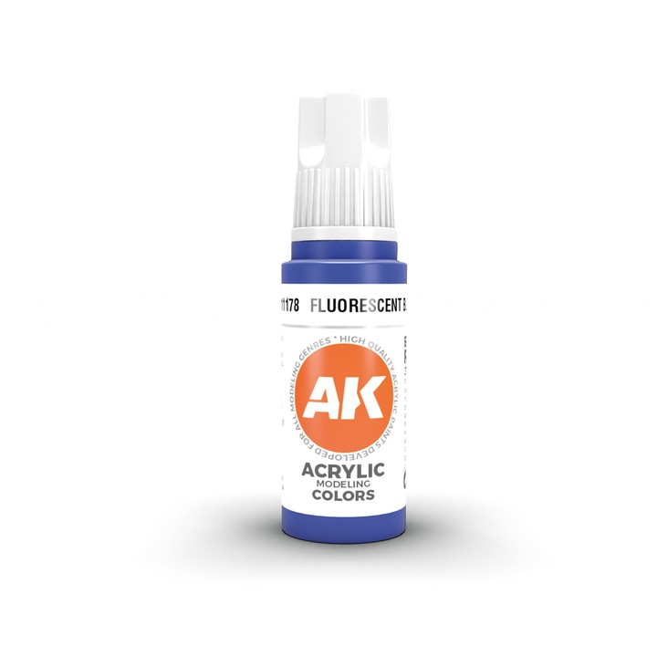 Festék AK11178 Fluoreszkáló kék 3Gen Akrilfestékek, AK Interactive, 17 ml