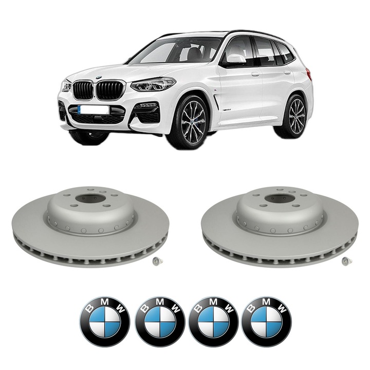 Set 2 discuri frana Spate BMW Seria X3 (G01, F97, G08) din 2023, KW 200 CP 272 CMC 1998, Auto, Bosch, 4 Stickere auto cu BMW Seria