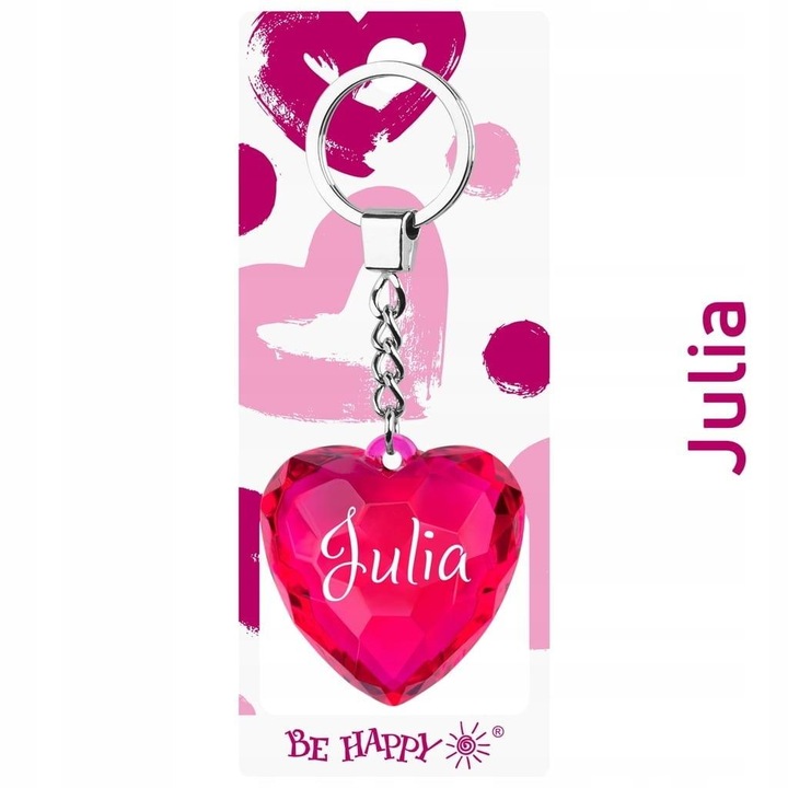 Szív alakú kulcstartó Be-Happy Gifts, többszínű, 10x5cm