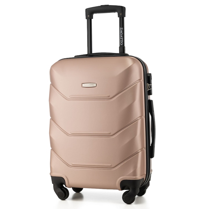 Куфар за самолетна кабина, Zagatto®, Розов, Размер на куфара 55x40x20 см