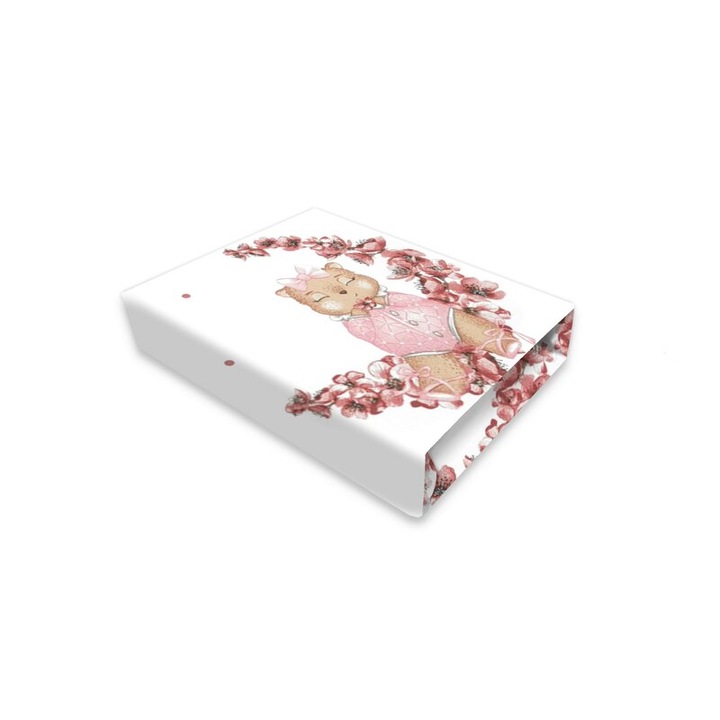 Cearceaf cu elastic, MimiNu, Pentru patut leagan sau patut co-sleeper, Dimensiune 90x40 cm, Din bumbac certificat Oeko Tex Standard 100, Design, Betty