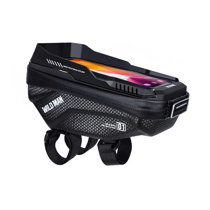 Geanta Ghidon Bicicleta, 1L, Fermoar, Wildman XT1, Negru