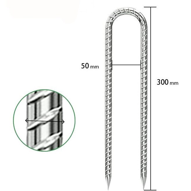 Set 6 coturi de fixare metalice, 30cm, pentru corturi, Pixel - eMAG.ro