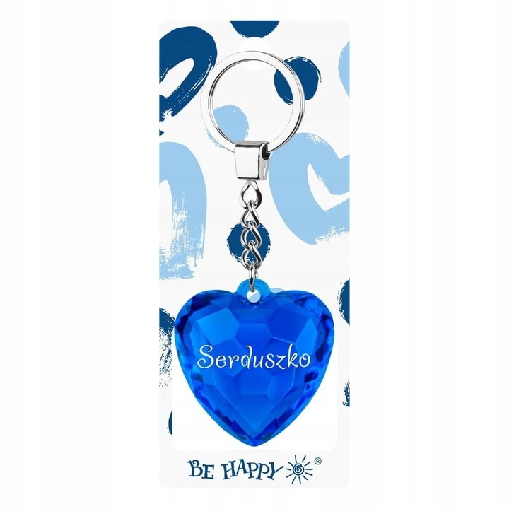 Szív alakú kulcstartó, Be-Happy Gifts, többszínű, 10x5cm