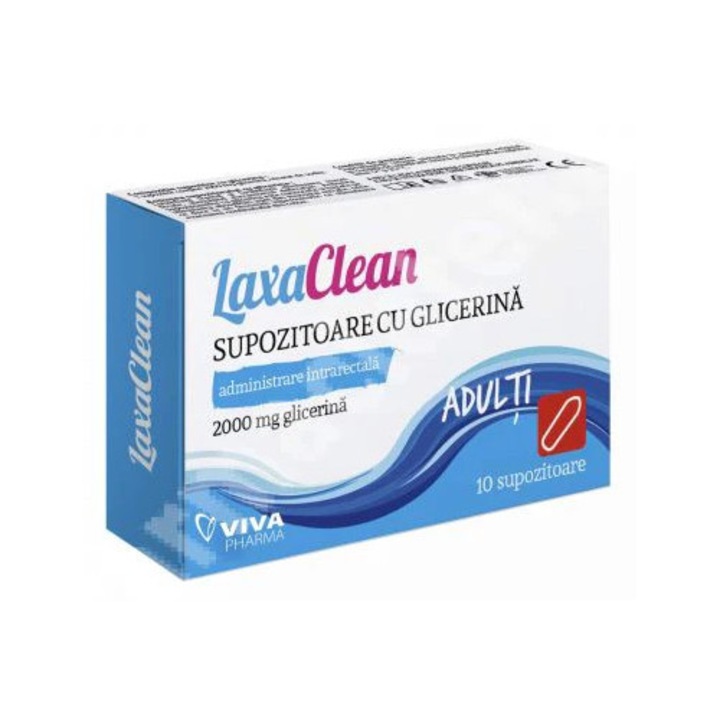 Glicerines Végbélkúp Felnőtteknek Laxaclean, 10 db, Vitalia Pharma