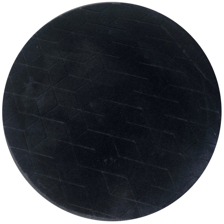 Кръгъл килим Заек 3D, Страдо, 120x120см, черен, противоплъзгащ, мек