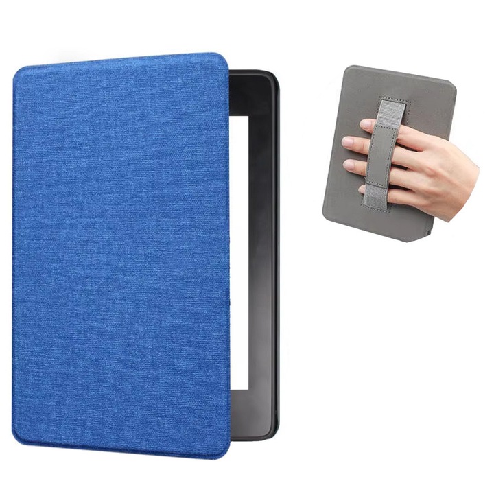 Tok fogantyúval Kindle Paperwhite 6/ Colorsoft/ Signature Edition-höz, kék, műanyag és mikroszálas anyag