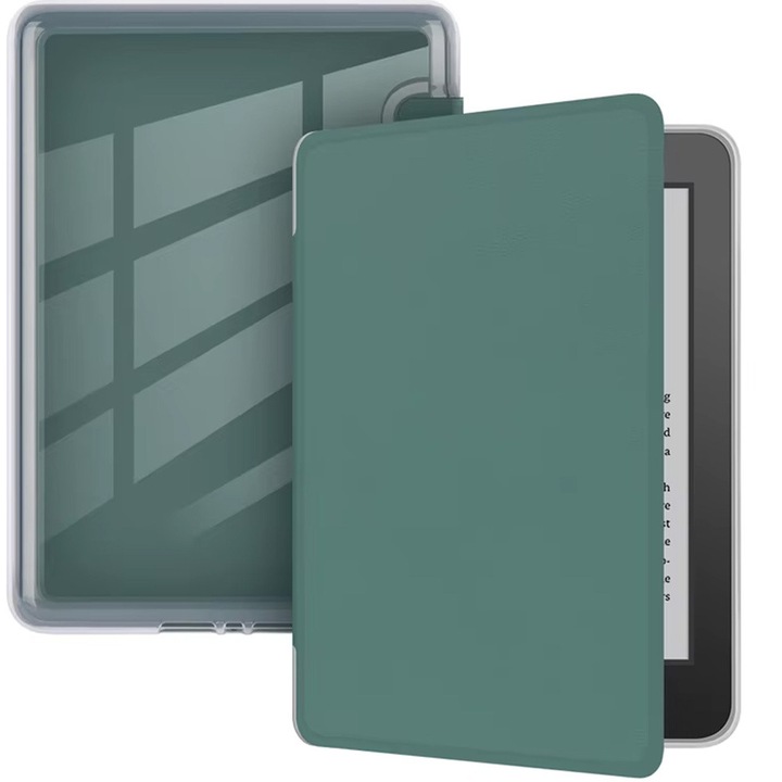 Akril tok Kindle Paperwhite 6/ Colorsoft/ Signature Edition készülékhez, átlátszó, zöld, 1 darab