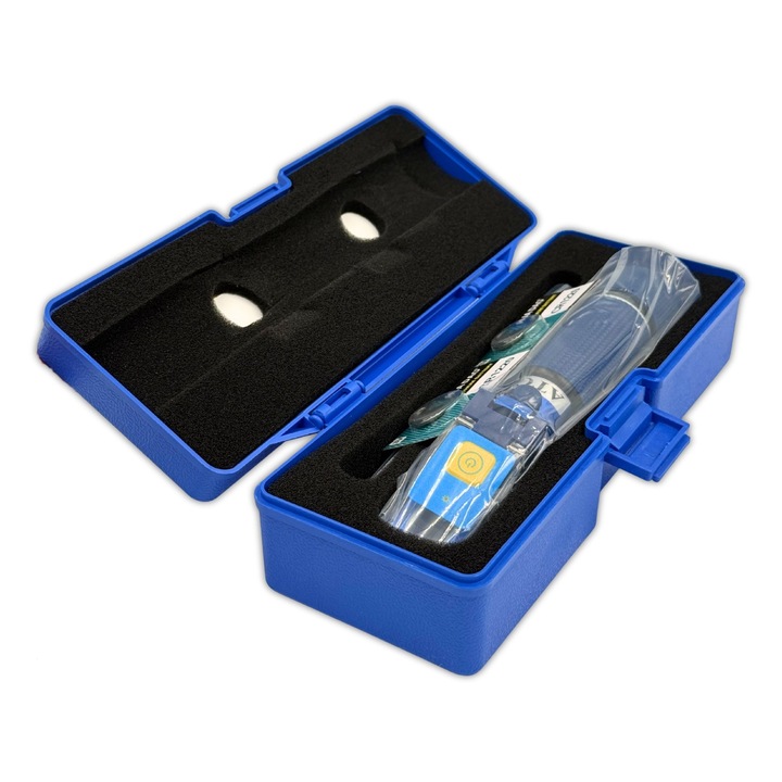 LED рефрактометър Squali за измерване на солеността на водата в аквариуми, с LED осветление, превъзходна ергономия и включени аксесоари