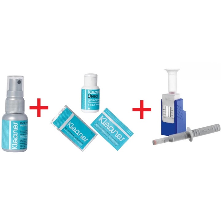 Set Kleaner Apa de gura Spray Kleaner pt Substante Igiena Orala si Corporala 30ml + Kleaner All In One Toxine Substante Urina + Recipient fara miros Tightvac + Test antidrog din saliva 6 substante DRAGER DrugCheck 3000