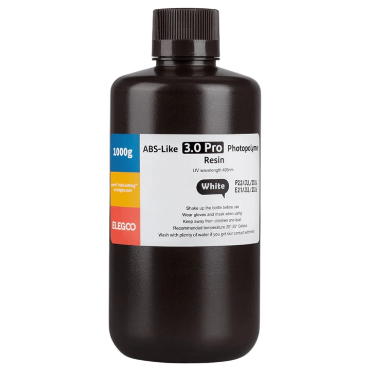 Rasina 3D, Elegoo ABS-Like 3.0 Pro, 1kg, Alb, pentru imprimanta 3D
