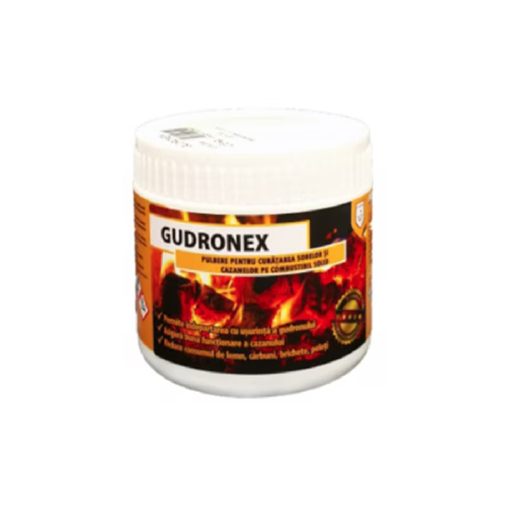 Pulbere pentru curatarea sobelor si cazanelor cu combustibil solid, Gudronex, 500g/borcan