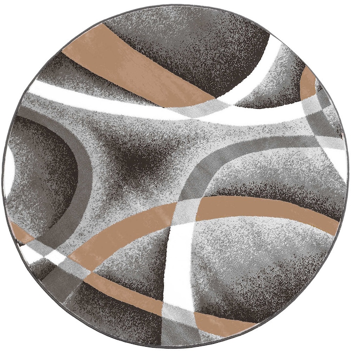 Covor rotund Strado Novo, 200x200cm, multicolor, material Velvet, inaltime 8mm
