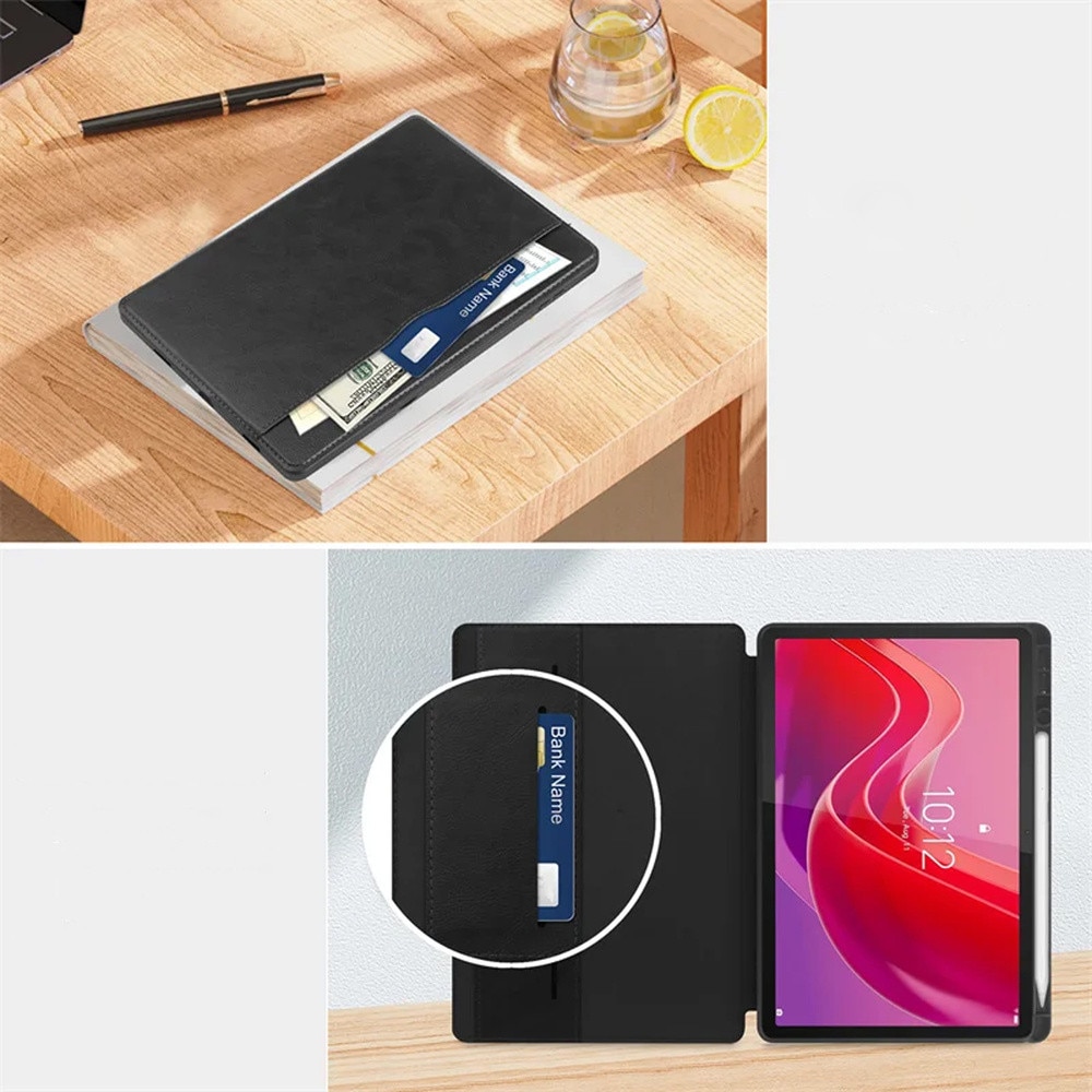 Husa din piele pentru Lenovo Tab M11 10.95", STRADO, cu suport, culoare bruna
