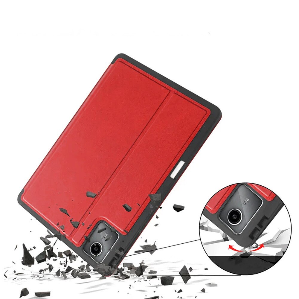 Husa din piele pentru Lenovo Tab M11 10.95", cu suport, rosu