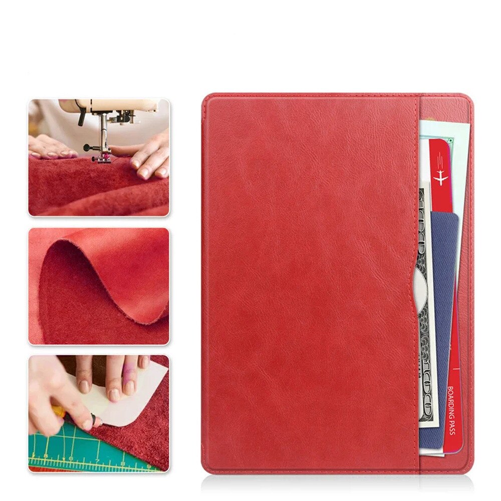 Husa din piele pentru Lenovo Tab M11 10.95", cu suport, rosu