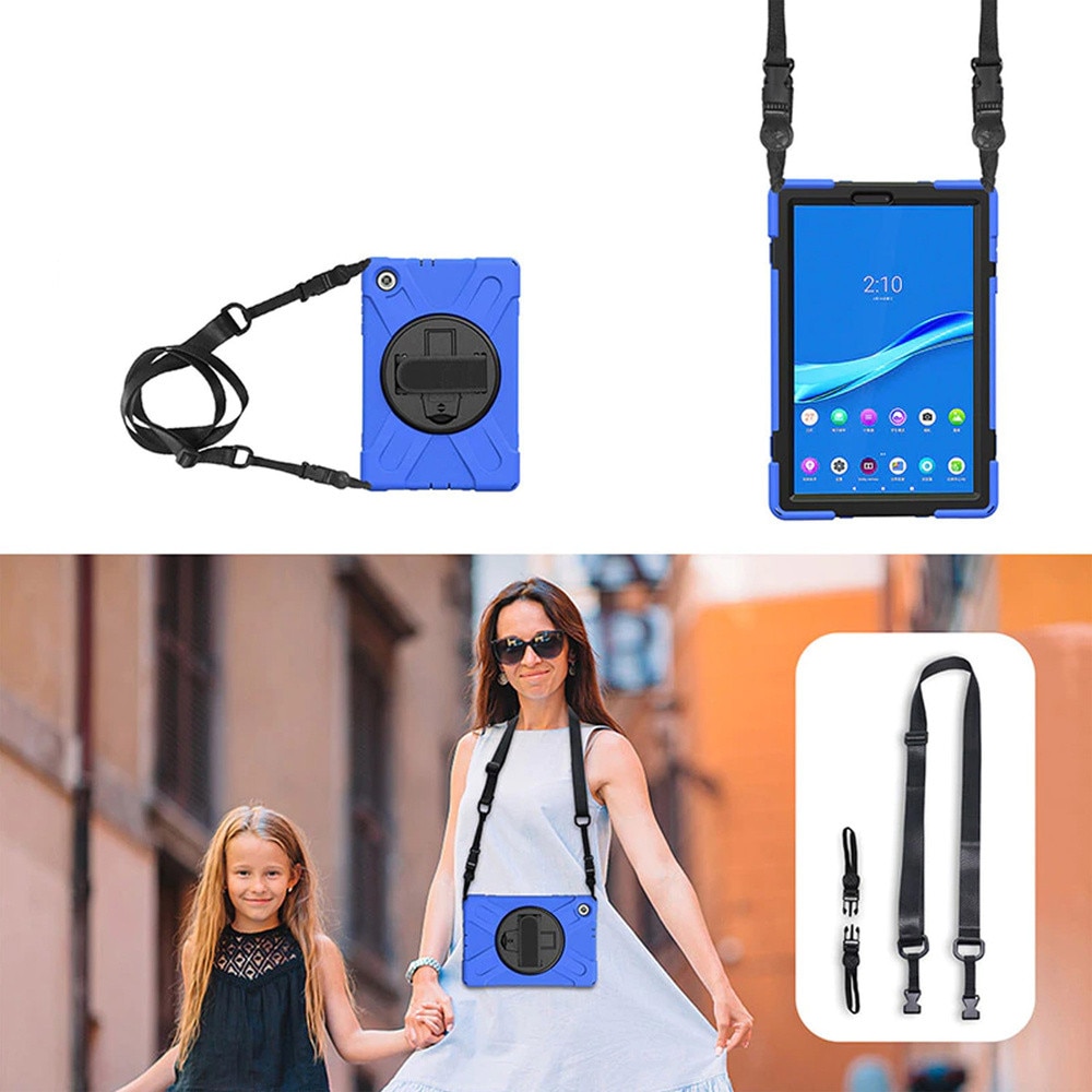 Husa tableta STRADO pentru Lenovo Tab M11 TB330FU, TPU si policarbonat, albastru, 10.95"