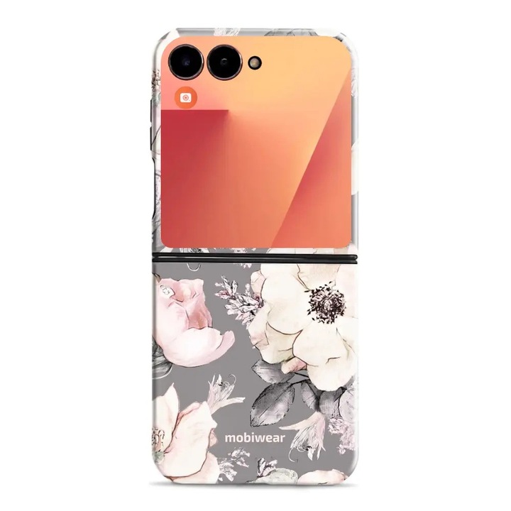 Калъф, Mobiwear - Elite Pro - EX06E за Samsung Galaxy Z Flip7, Розово С Флорален Мотив