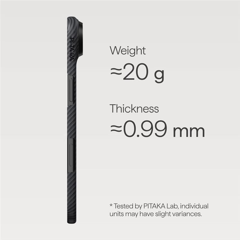 Carcasa Pitaka Ultra Slim cu Magnetic Ring compatibila cu iPhone 17 Air, Negru/Gri
