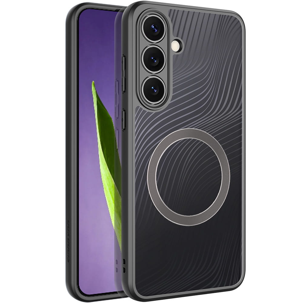 Husa, Dux Ducis Aimo Mag pentru Samsung Galaxy S25 FE, Transparente Cu Negru