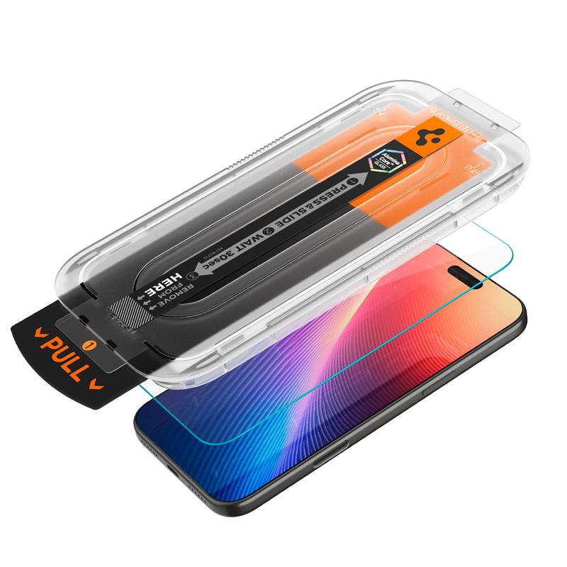 Folie sticla tempered Spigen Glass tR EZ Fit HD compatibila cu iPhone 17 Pro Max / 16 Pro Max, Privacy