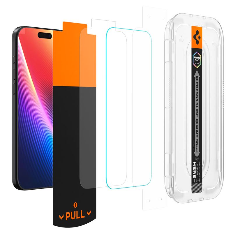 Folie sticla securizata Spigen Glass tR EZ Fit Pro HD compatibila cu iPhone 17 Pro / 17 / 16 Pro, Privacy