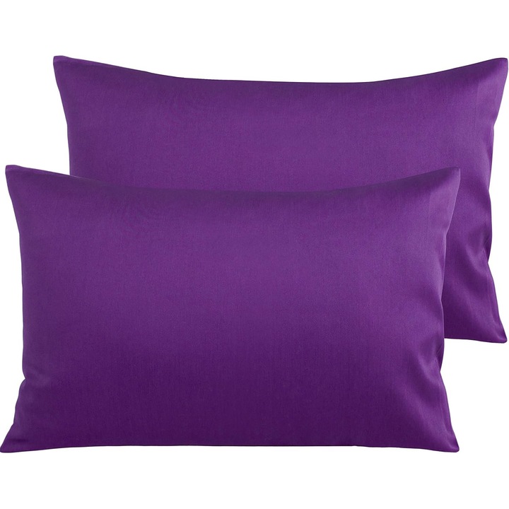 Set 2 fete de perna COM LIVING HOUSE bumbac ranforce mov inchis 40x60cm