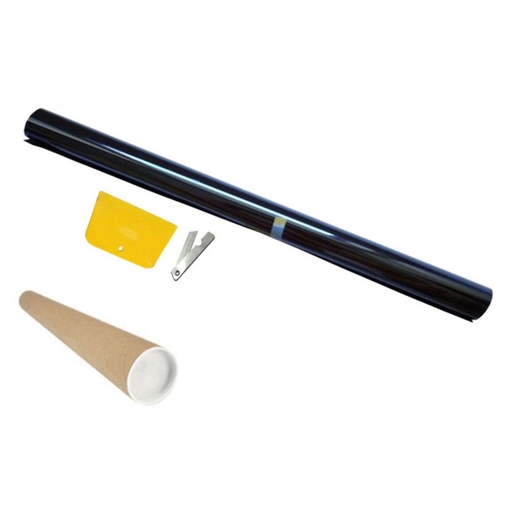 Folie Geamuri Auto FOL 15%, 76 cm x 300 cm, negru inchis