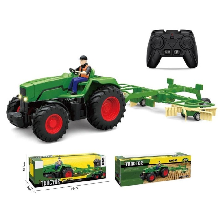Madej R/C Traktor, játék építőipari gépek, 35x44,5x16cm