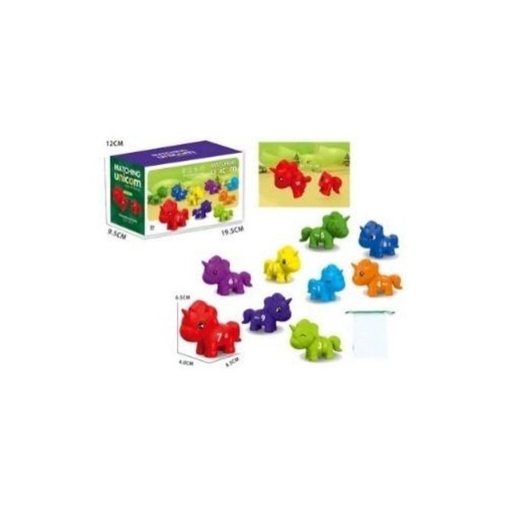 Montessori oktatójáték: Jednorozce Cyferki, 19,59x12cm