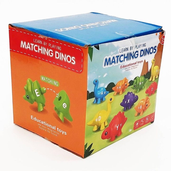 Madej oktatójáték, Montessori játék: Dinoszaurusz Betűk, 26 darab, színes doboz