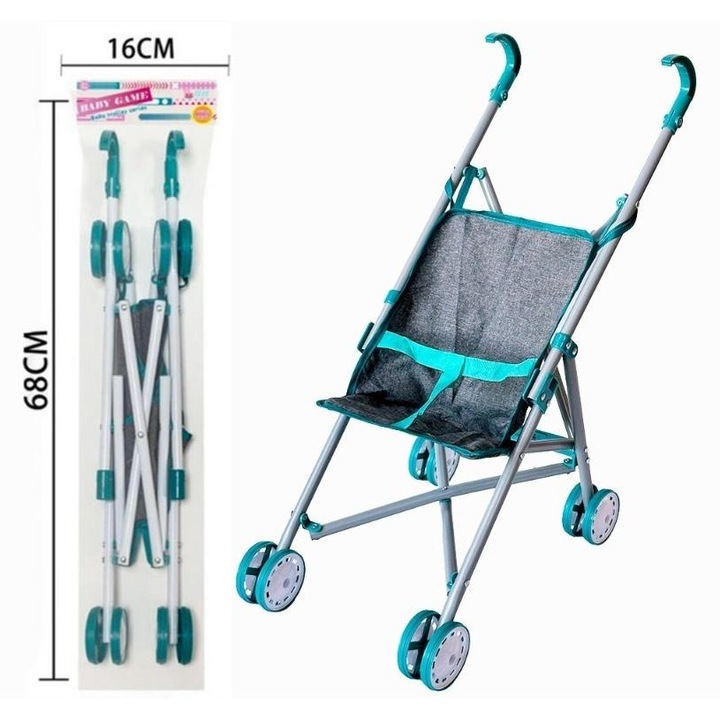 Количка Madej, модел тип чадър, сиво-ментов, размери 68x16см