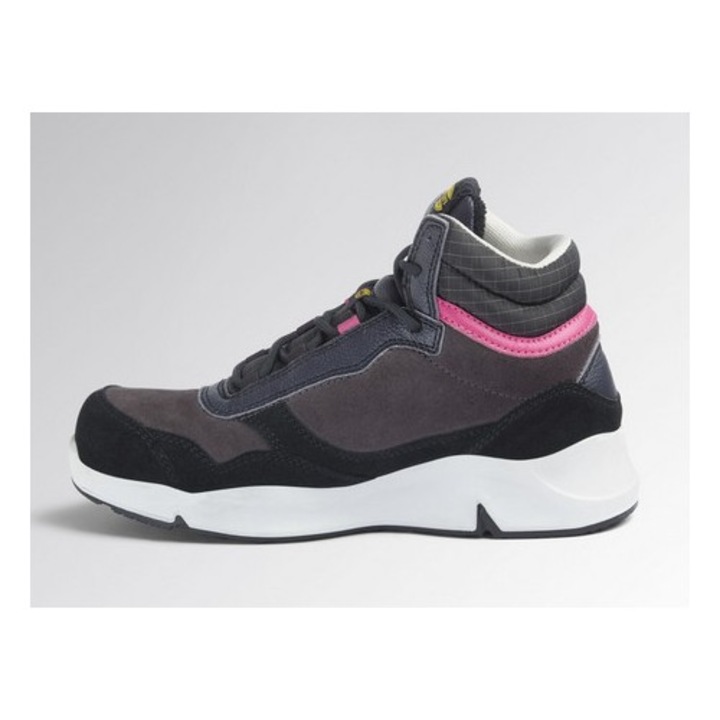 Bocanci de protecție pentru femei Diadora Athena, rezistenți la apă, cu bombeu de aluminiu, Negru/Fucsia, marimea 35