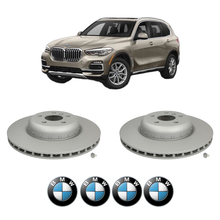 Set 2 discuri frana Spate BMW Seria X5 Van (G05) din 2019-2023, KW 195 CP 265 CMC 2993, Auto, Bosch, 4 Stickere auto cu BMW Seria
