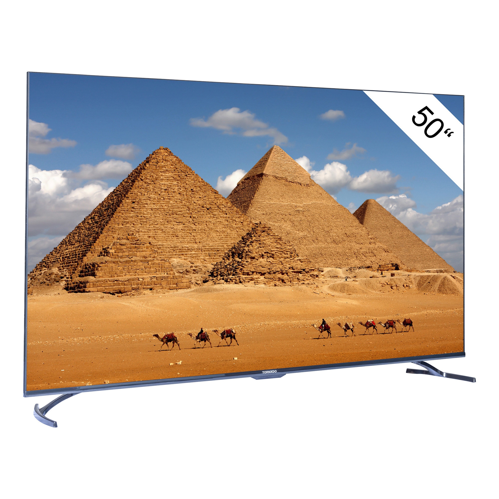 Televizor Smart 4K TORNADO, 50” Frameless Google TV Smart Interface, HDR10, Dolby Audio, Built-in Chromecast, VESA 200 × 200, black