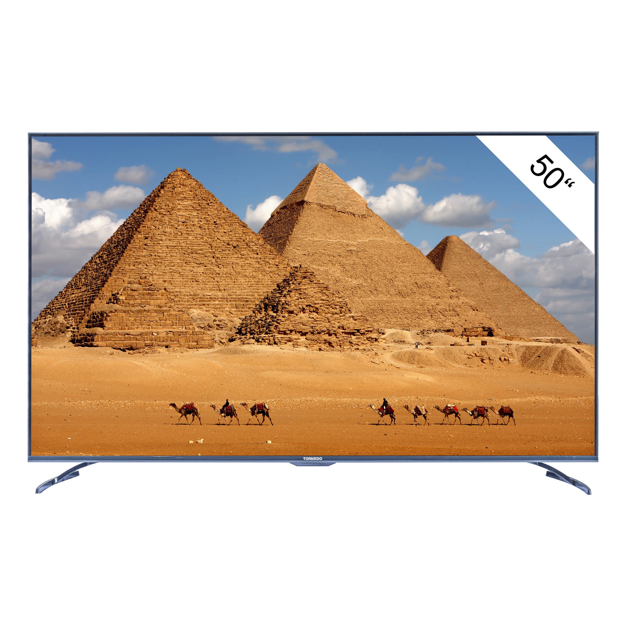 Televizor Smart 4K TORNADO, 50” Frameless Google TV Smart Interface, HDR10, Dolby Audio, Built-in Chromecast, VESA 200 × 200, black