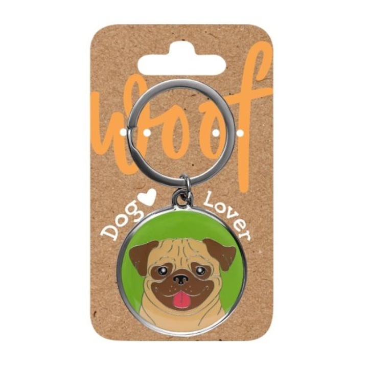 Kulcstartó kutyakedvelőknek, Be-Happy Gifts, kutyás design, fém és műanyag, kompakt