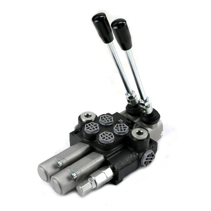 Distribuitor hidraulic cu 2 sectiuni 40L (2 sectiuni - plutitor) VOIMA