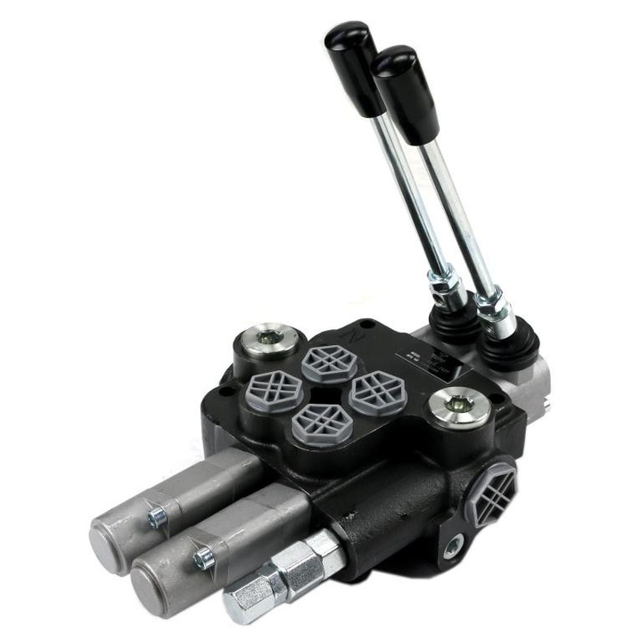 Distribuitor hidraulic 2 sectiuni 80L, VOIMA, monobloc, pozitie neutra