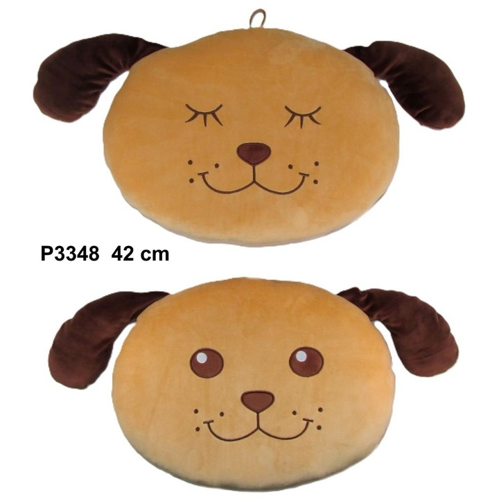 Perna plus/pernita Sun-Day Catel, din plus, moale si pufos, maro/bej, 42 cm