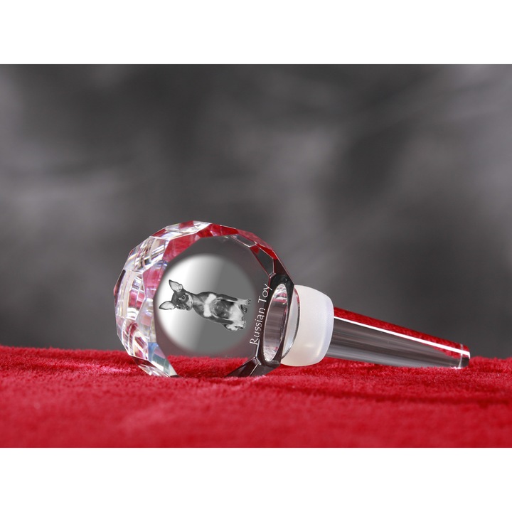 Dop de sticla personalizat, Art-Dog, cu cristal, 10,3cm, pentru vin