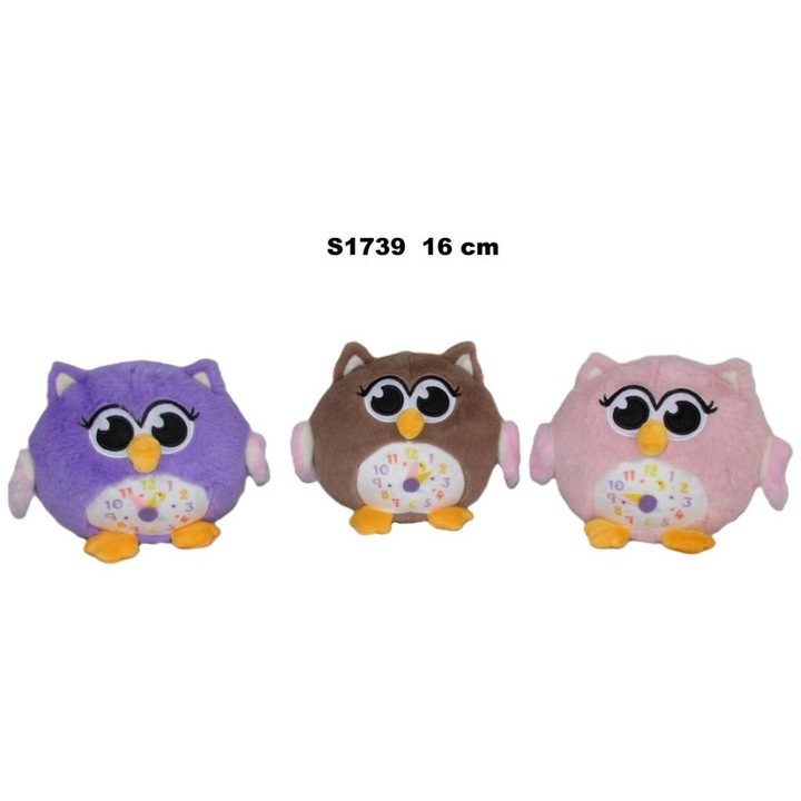 Dekoratív óra Sun-Day, Bagoly modell, 16cm, többszínű