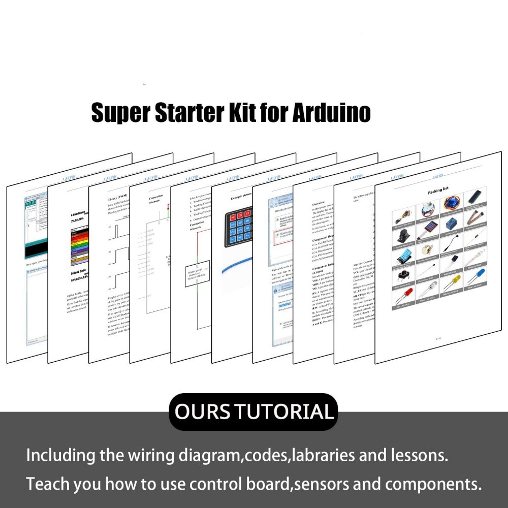 Kit de pornire Arduino Super cu tutorial pentru R3, Mega2560, Mega328 ...